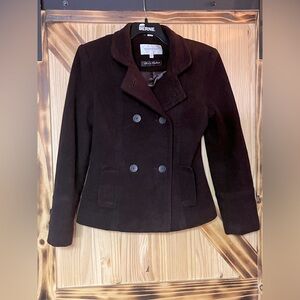 EUC Cashmere Blend Pea Coat Brown M